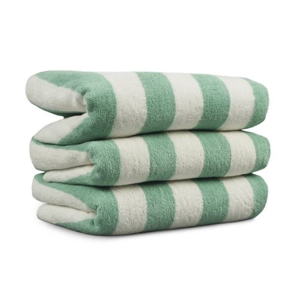 Pool Towel Green Stripe 30x70