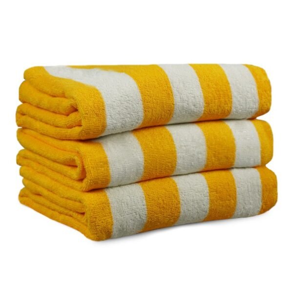 Pool Towel Yellow Stripes 30x60