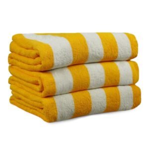 Pool Towel Yellow Stripe 30x70